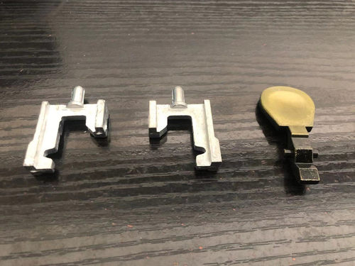 老式拉手左右固定导向齿框按压式把手青古铜色拉手按钮大把锁零件