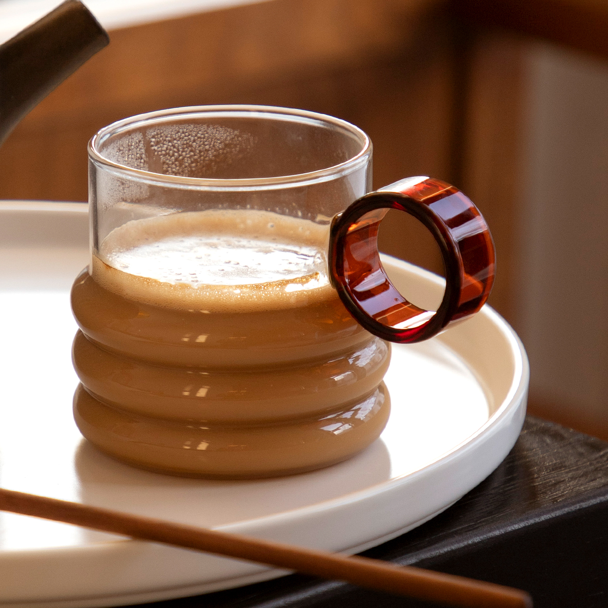 三宅家耐热防烫带把玻璃杯