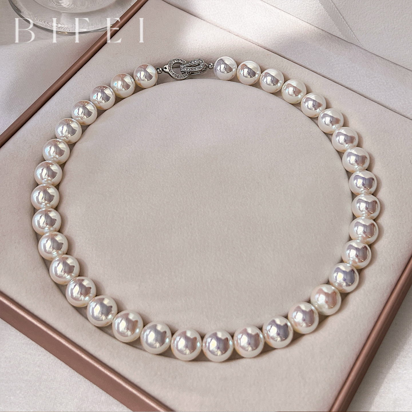 akoya天女珍珠项链镶钻海秀儿颈链2025新款锁骨链轻奢气质高级感