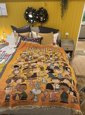 Peanuts 美式复古博主卡通史努比卧室布置毯子盖毯