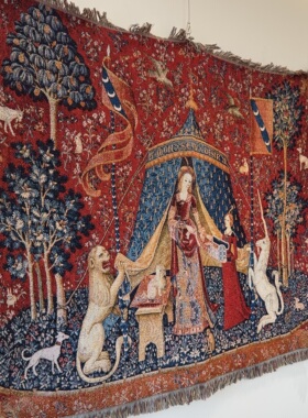 中世纪复古独角兽挂毯法国艺术品 淑女与独角兽