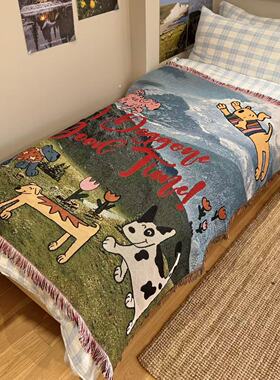 A dog gone good time氛围感 韩式博主创意风景小狗盖毯