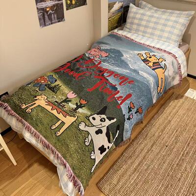A dog gone good time氛围感 韩式博主创意风景小狗盖毯