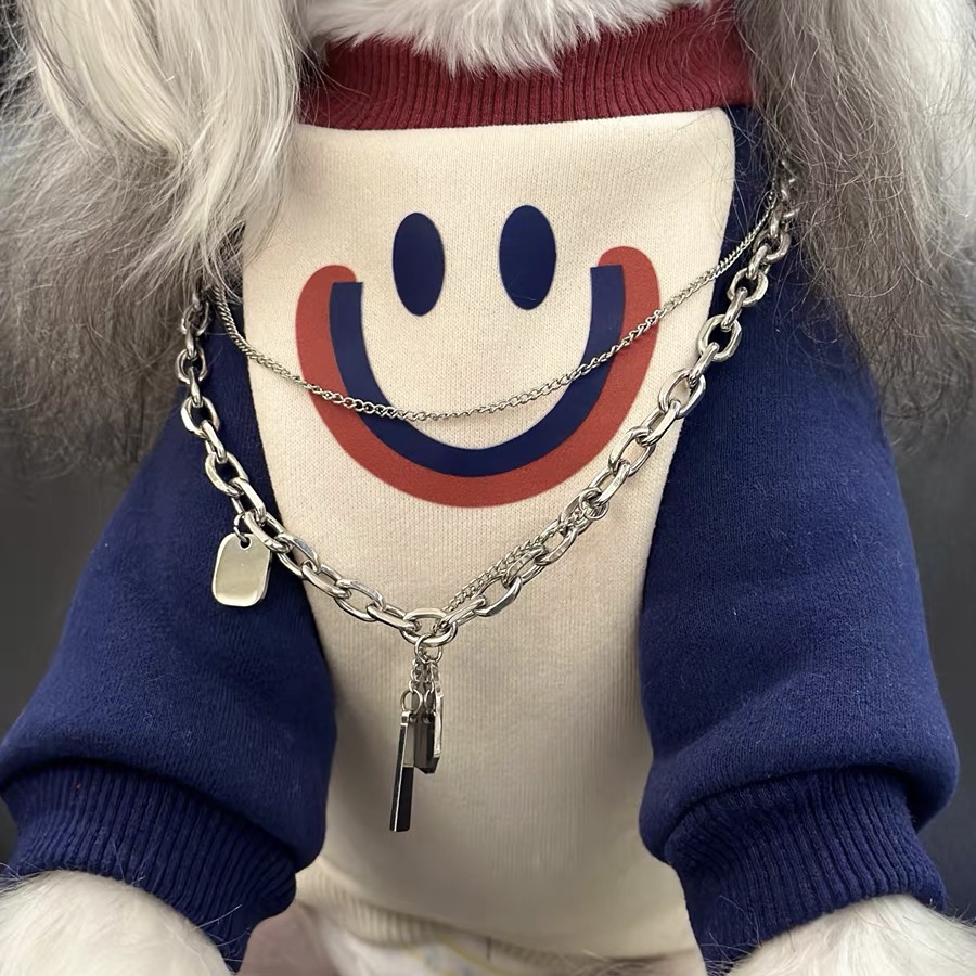 新款卫衣魔宠小镇拼接大型犬加绒