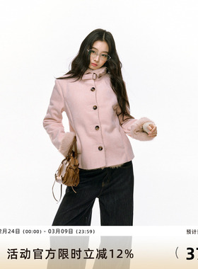 7Shiftin 原创设计秋冬新款双色修身毛绒外衣保暖皮毛一体外套女