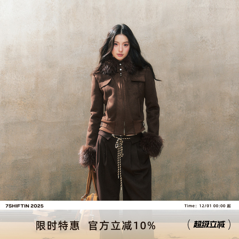 7shfitin2024冬季新品皮毛外套