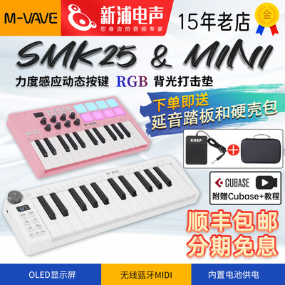 M-VAVE SMK25 25键midi键盘电音合成器音乐打击垫编曲钢琴控制器