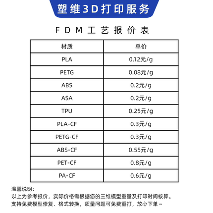 3d打印服务3d打印定制代加工打样PDM工艺PLA、ABSPETG碳纤维打印
