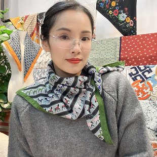 【小马列队】68*68 气质保暖护颈百搭丝绒感时尚丝巾女士方巾围巾