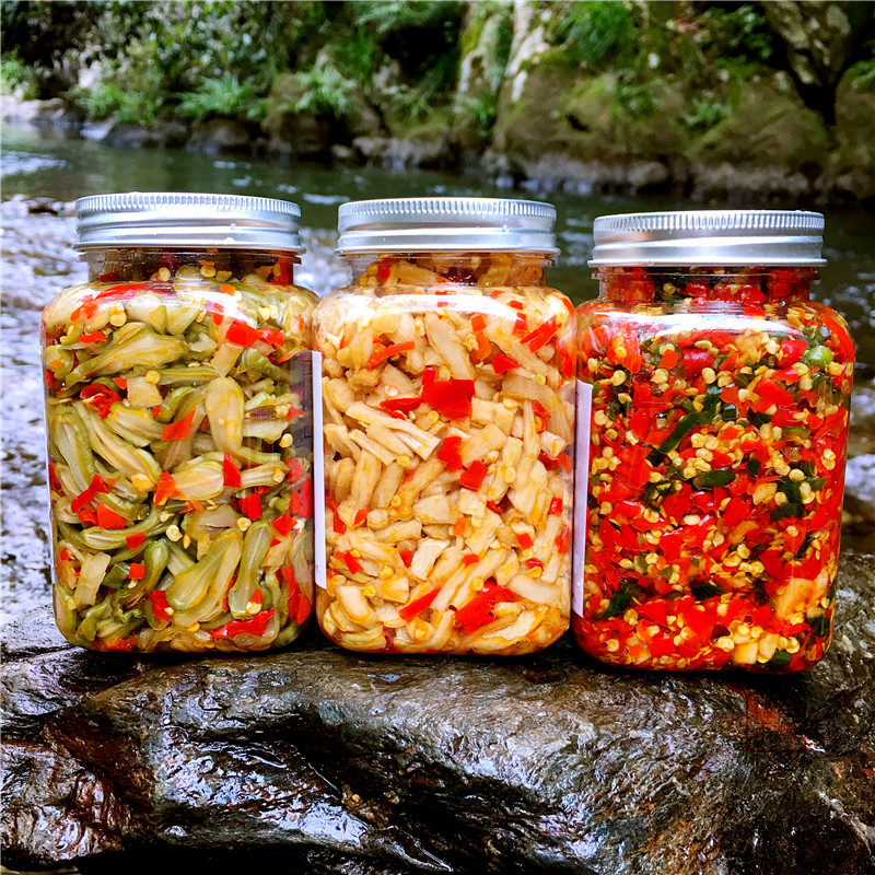 【彩色剁椒；萝卜条；刀豆剁椒】3瓶*350g辣椒酱组合装湖南下饭菜