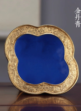 金丹青景泰蓝复古花盆艺术品