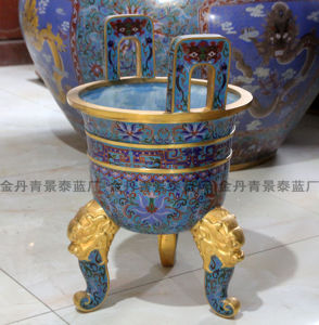 工厂直销手工景泰蓝珐琅鼎式香炉纯铜香炉家居公司佛堂寺庙用品