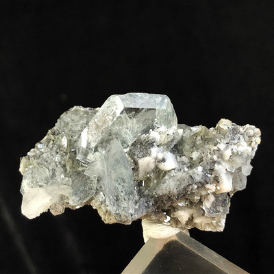 天然萤石云母共生水晶矿物晶体摆件奇石头地质科普教学标本小摆件