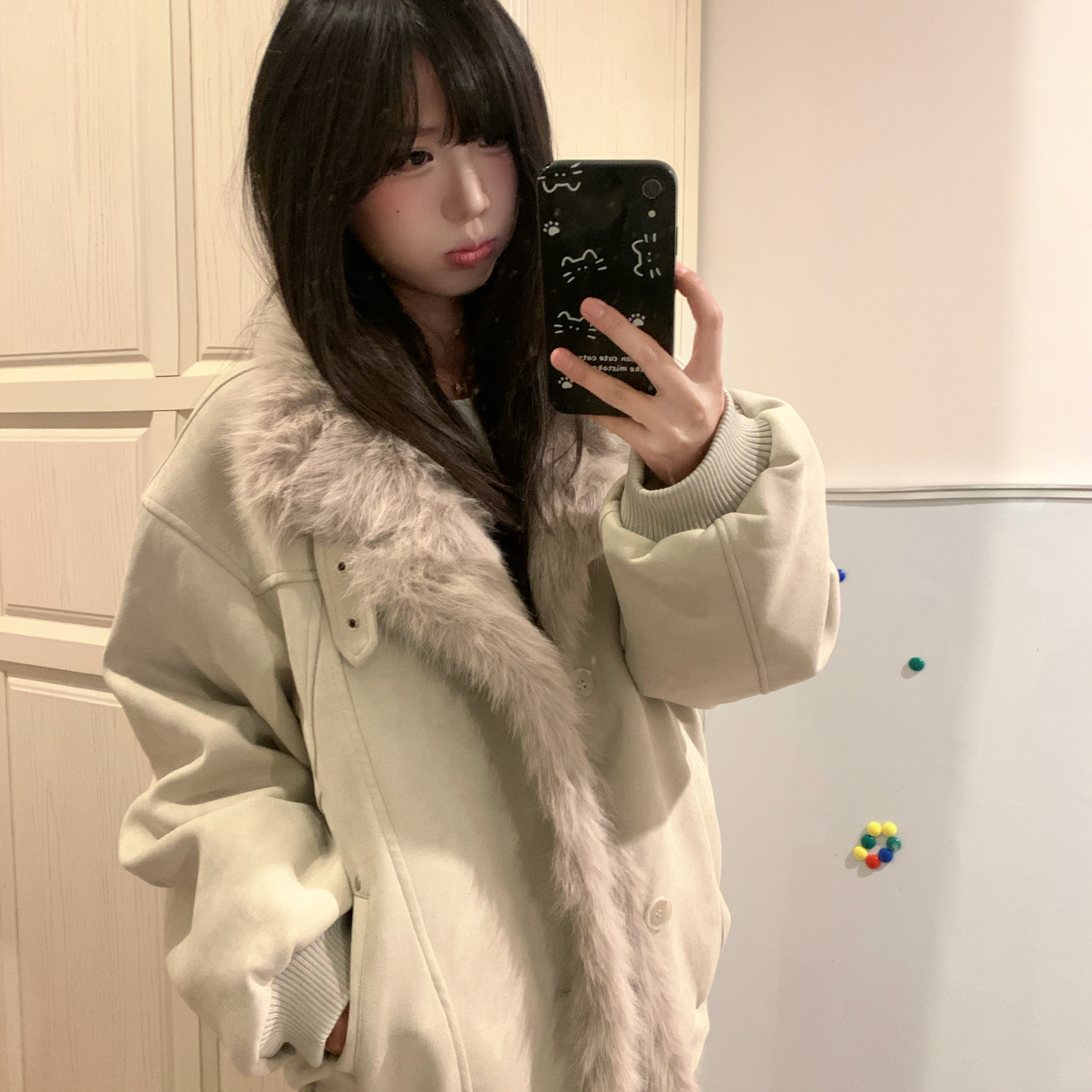 【官方推荐】麂皮绒座山雕棉服女