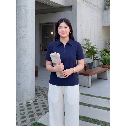 梵朵大码女装夏季简约日常穿搭短袖T恤小众休闲宽松上衣17280K
