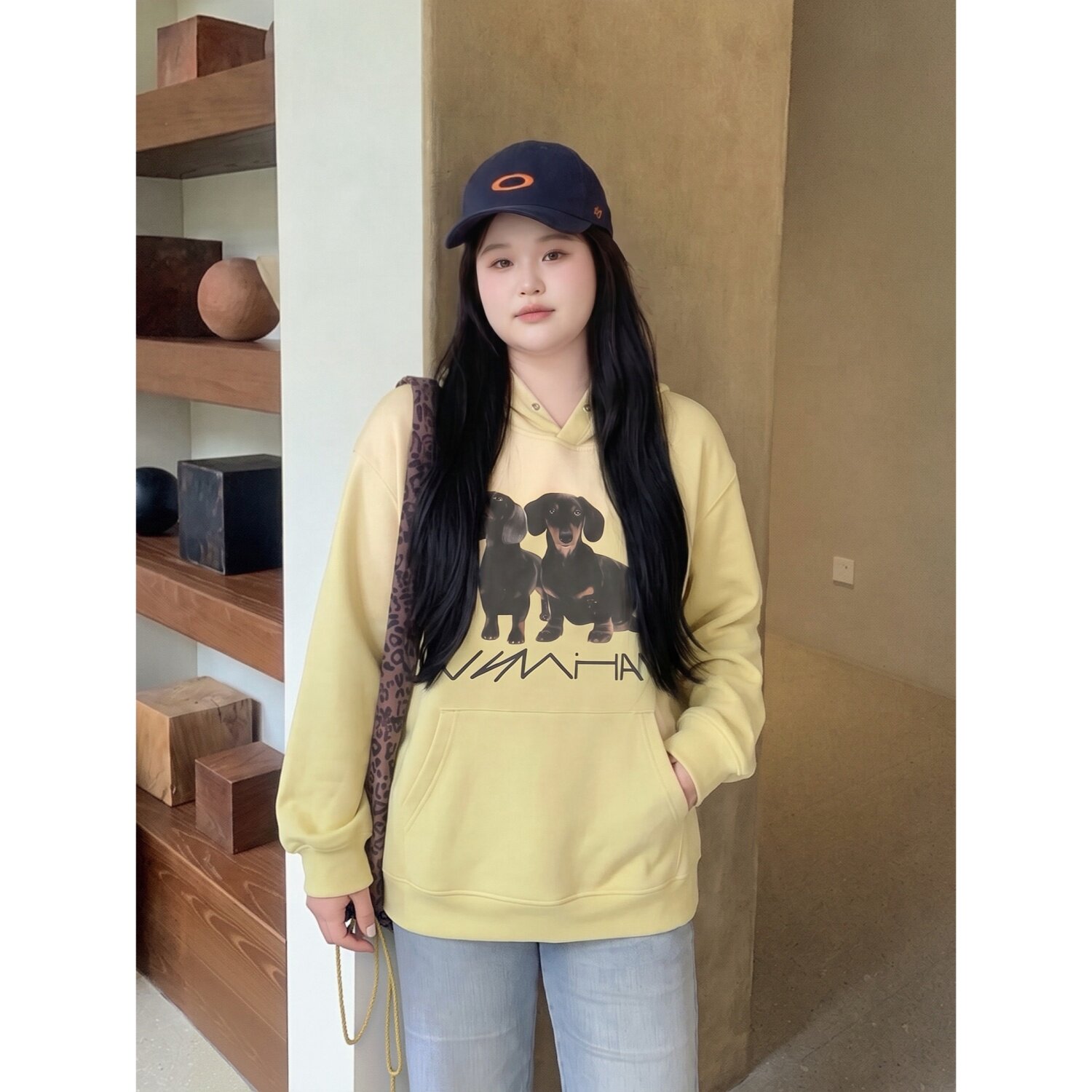 梵朵大码女装秋季韩版减龄巨好看连帽卫衣宽松个性上衣19280R
