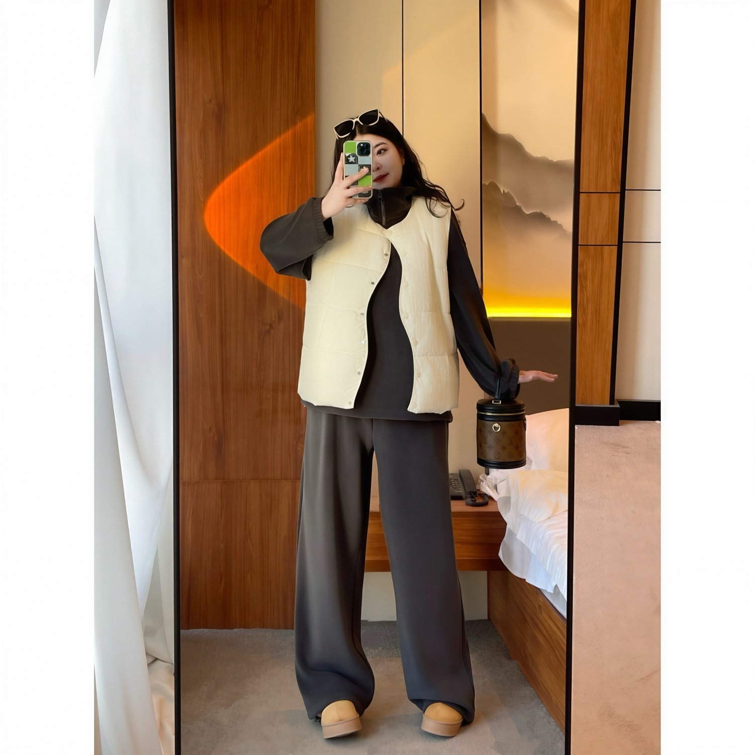 梵朵大码女装16426秋冬韩系慵懒时尚宽松加绒卫衣遮胯卫裤套装潮,女装/女士精品,大码套装,淘宝优惠券,粉丝福利购,淘宝优惠卷