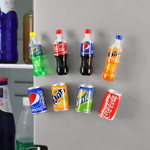 可爱冰箱贴个性 饰贴饰 创意3D立体瓶子饮料罐磁贴北欧家居磁性贴装