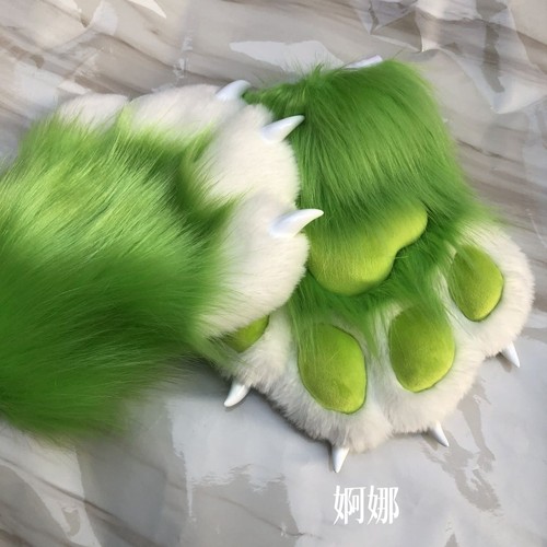 兽装fursuiq爪子加长furry装扮Kig兽爪手套COS猫爪可爱毛绒成品