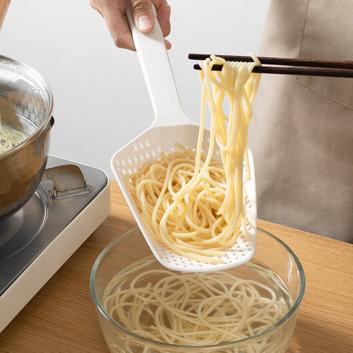 铲式滤水勺捞面漏勺长柄细网