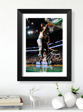 凯尔特人塔图姆隔扣詹姆斯实木装饰相框獭兔照片墙书桌摆件挂墙画