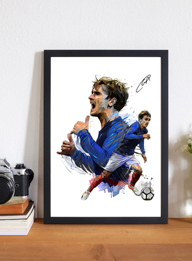 格列兹曼涂鸦插画实木装饰相框照片墙桌摆挂框马竞球迷周边海报画