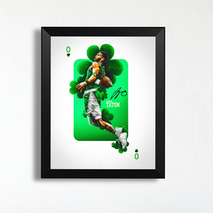 凯尔特人塔图姆艺术插画木相框球迷周边海报照片墙挂墙桌摆件礼物