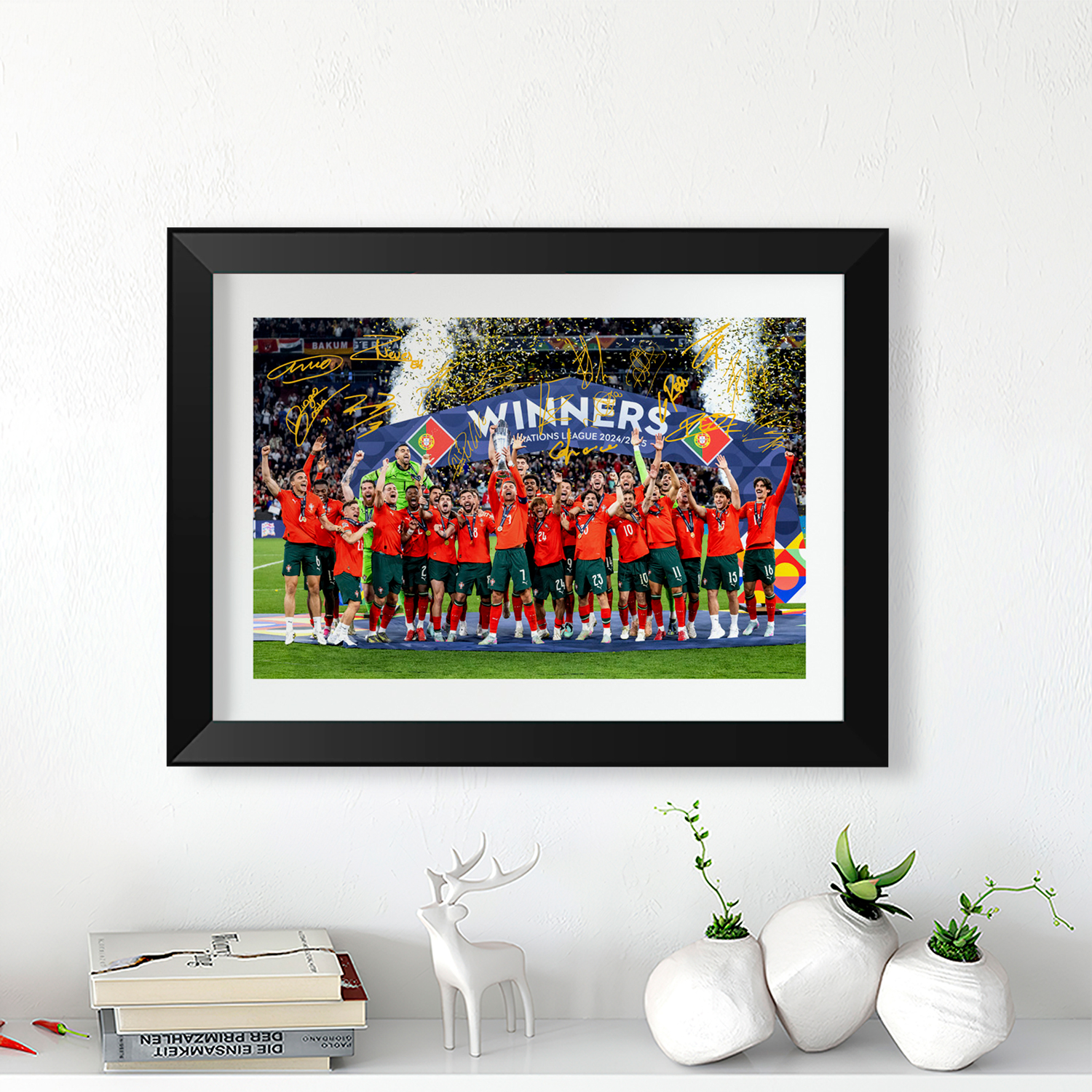 2025葡萄牙夺冠大合影签名相框