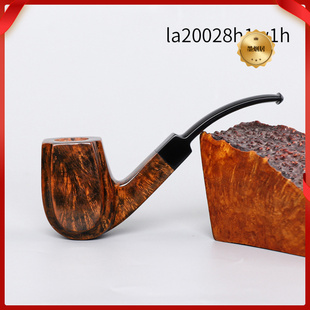 木香光面款石楠木烟斗配3mm榫头硫化橡胶烟嘴木制手工实木烟斗