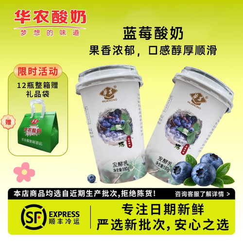 【蓝莓口味】华农蓝莓酸奶配勺子