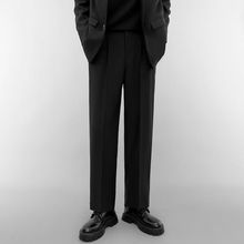 夏季薄款西装裤男士垂感直筒宽松休闲裤百搭九分小西裤男士长裤子