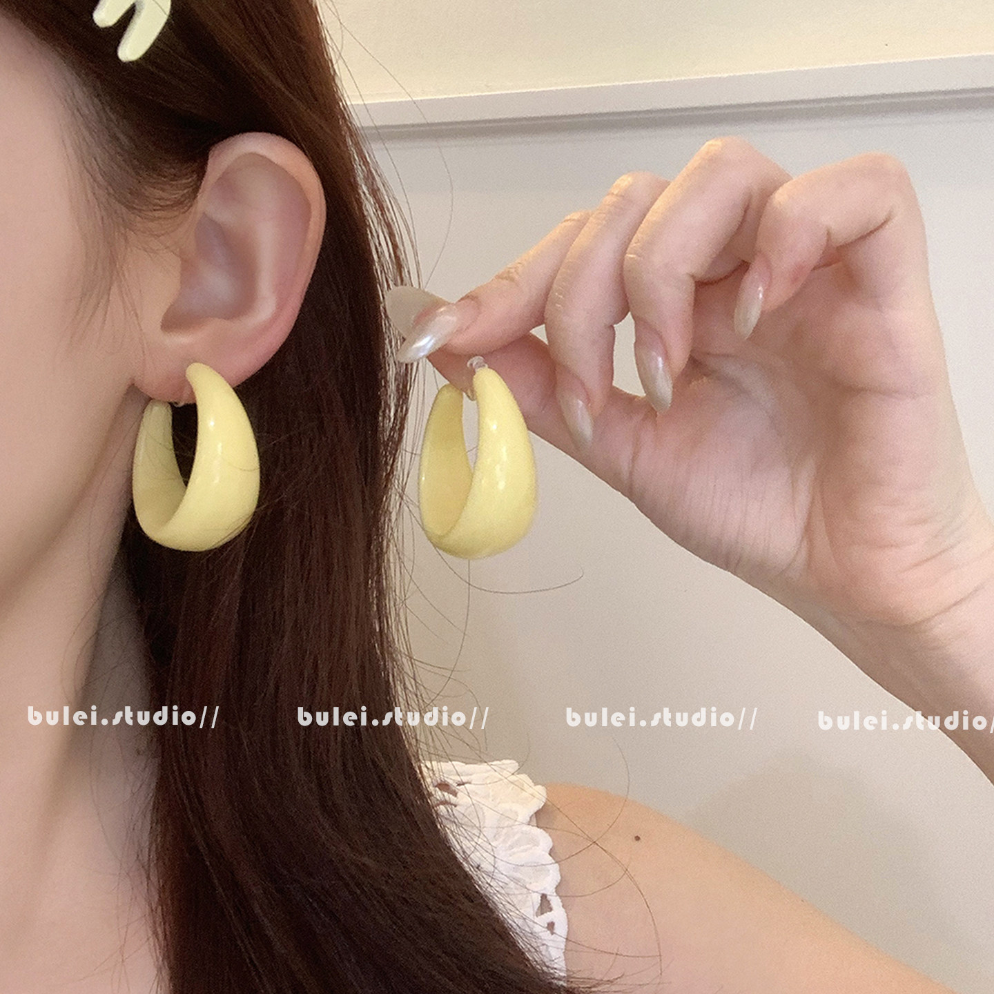 多巴胺糖果色黄色c形耳钉女2025新款亚克力小众耳饰无耳洞耳夹,饰品/流行首饰/时尚饰品新,耳环,淘宝优惠券,粉丝福利购,淘宝优惠卷