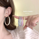 布蕾手作多巴胺大圆圈耳环耳夹无耳洞夸张韩版 夏天音乐节耳饰耳钉