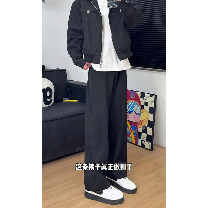 D-A232-HK9365-P35小西裤男生秋季弹力微喇直筒裤子潮流西装裤,男装西服套装,电商A232