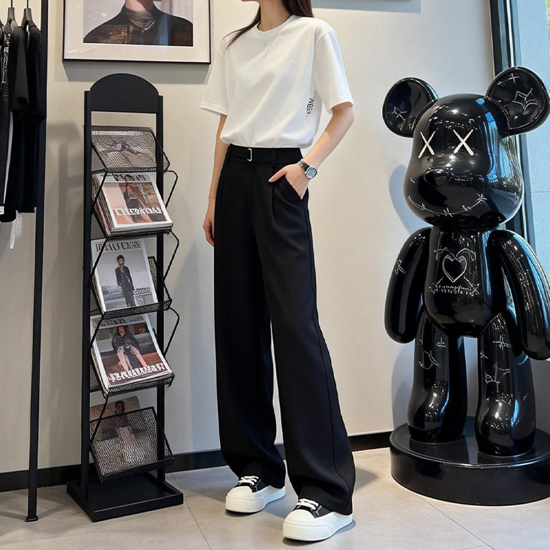 韩系简约小西裤男款春秋季cleanfit宽松大码直筒休闲长裤，男装西裤，电商A232