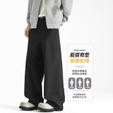 2026年春季新款美式弯刀休闲裤子男宽松大码百搭黑色男裤HK9690，男装休闲裤，电商A232