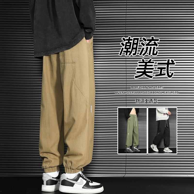 X-602-YK537-P50青少年潮流九分裤男款秋冬季工装裤束脚裤子,男装休闲裤,电商A232