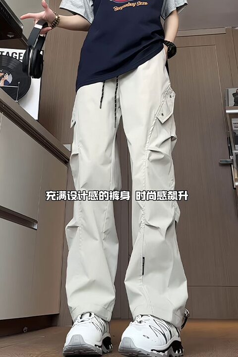 美式机能冲锋裤男款防水防风硬壳褶皱伞兵裤子青少年户外登山长裤,男装工装外套,电商A232