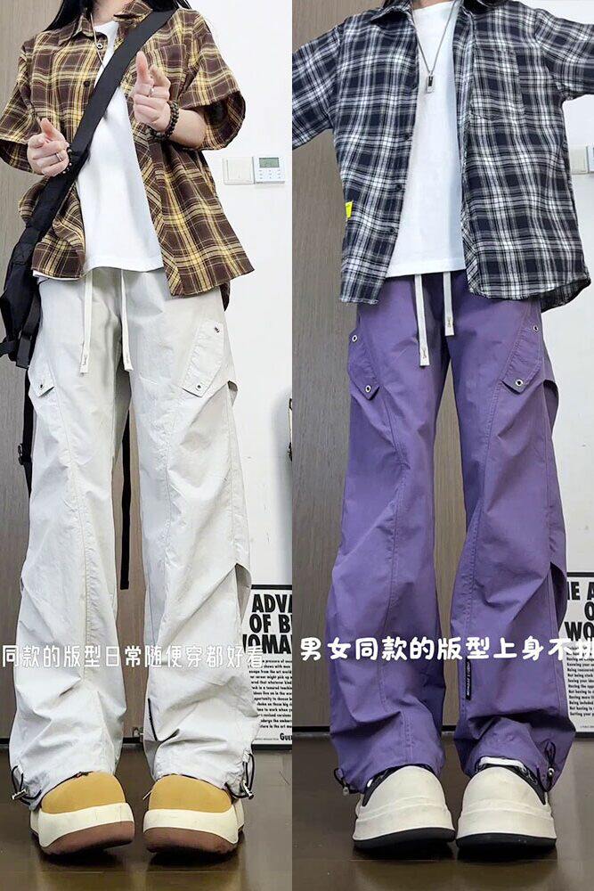 D-A232-HK9613-P35直筒休闲裤男女同款中性风伞兵裤工装裤男运动,男装工装外套,电商A232