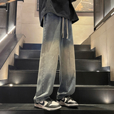 D-A232-HK9362-P50-美式复古渐变牛仔裤男宽松直筒阔腿休闲长裤，男装牛仔裤，电商A232