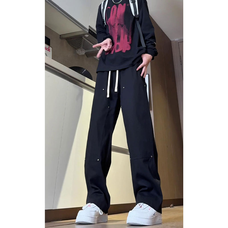 D-A232-HK9529-P45秋季美式复古铆钉工装裤子显瘦直筒裤,男装休闲裤,电商A232
