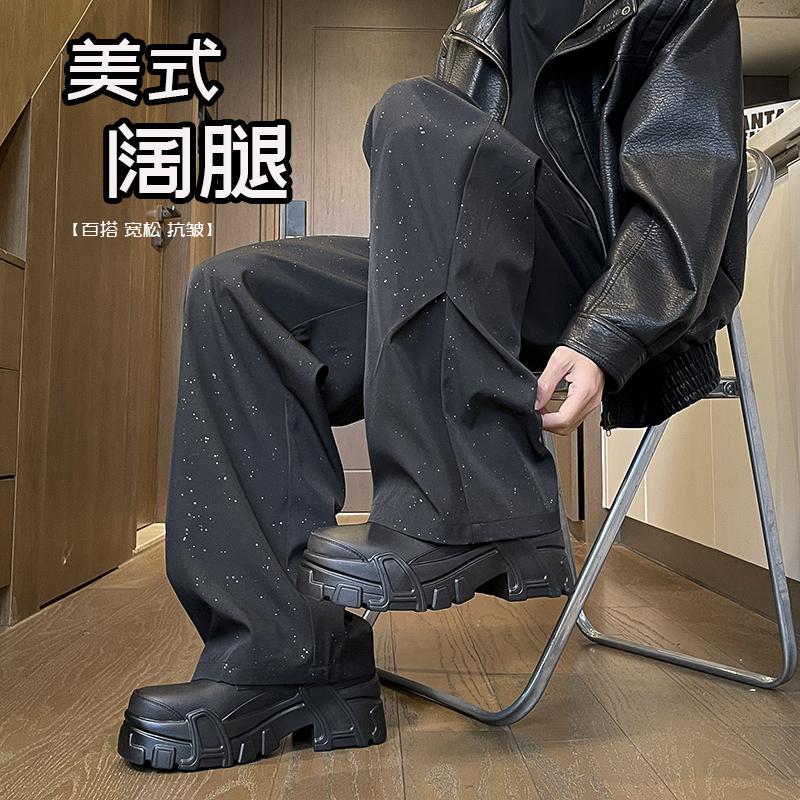 D-A232-HK9551加绒-P45满天星加绒裤子男款秋冬季伞兵工装裤男士,男装休闲裤,电商A232
