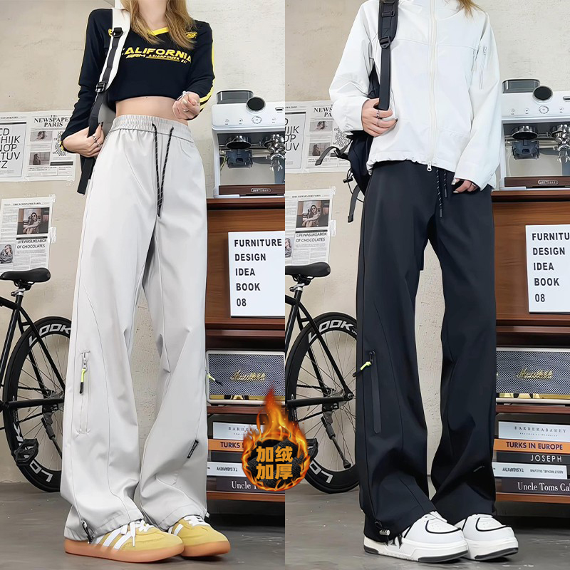 秋冬季加绒加厚冲锋裤三防裤子宽松大码休闲裤HK9333-1-加绒P45，男装卫衣，电商A232