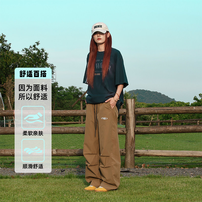 D-A232-HK99569-P35直筒休闲裤男高街美式褶皱伞兵工装裤男运动裤,男装休闲裤,电商A232