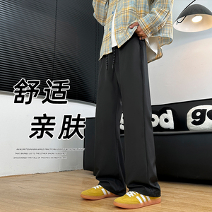 D-A232-HK9366-P30黑色休闲裤子男夏季薄款2025新款宽松图片