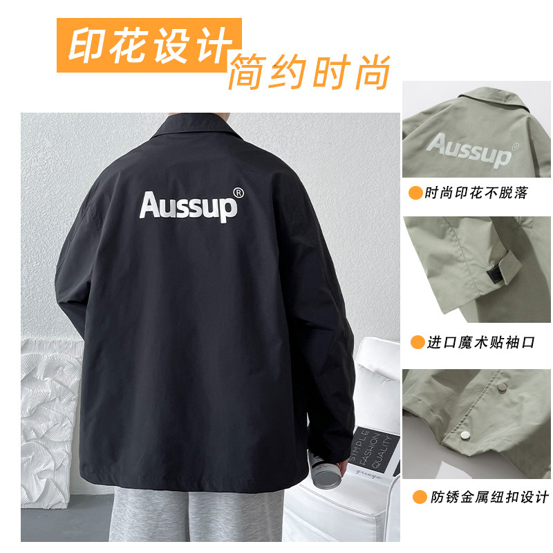 D-A232-JK308-P55外套男春秋季翻领休闲潮牌美式教练夹克春装,男装夹克,电商A232
