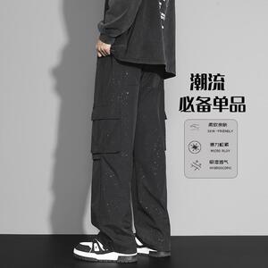 D-A232-HK9557-P40美式黑色工装裤软壳休闲裤男士冲锋裤图片