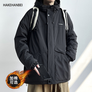 D-A232-JK021-P75工装冲锋外套男春秋冬季棉服宽松大码潮牌夹克图片