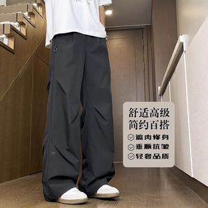 2026年春季新款男士休闲西裤宽松大码直筒工装裤潮流百搭HK9610图片