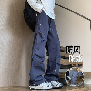 抖音/港风男女同款冲锋裤直筒显瘦大码休闲裤子HK9661-P35图片